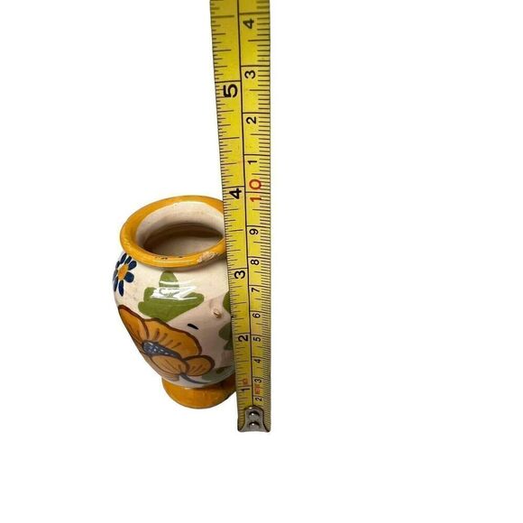 vtg. 3 Miniature Vases made in italy hand throw and painted 3" tall - Picture 7 of 13